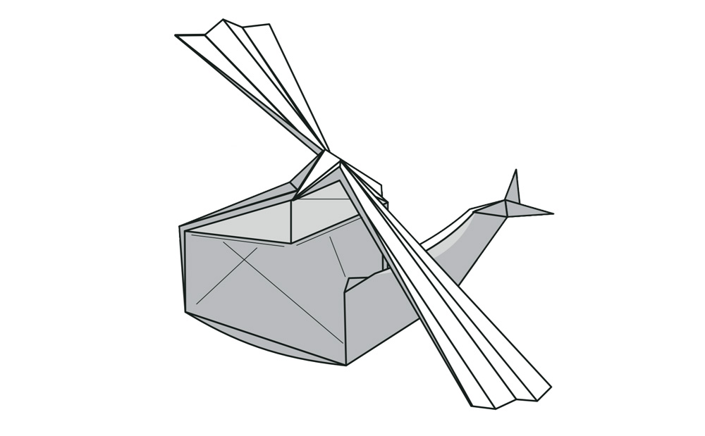 Diagram Helikopter origami